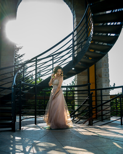 индивидуална фотосесия на абитуриентка на кула